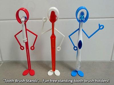 'Tooth Brush Standz' ... Fun free standing tooth brush holders!