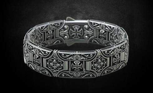 Stylish bracelet in silver with a cross 265