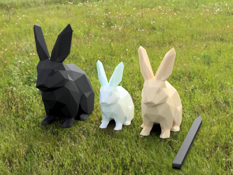 Low Poly Rabbits - Easter plant pot decoration