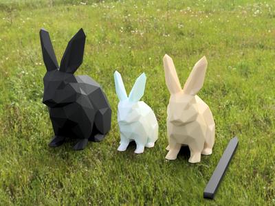 Low Poly Rabbits - Easter plant pot decoration