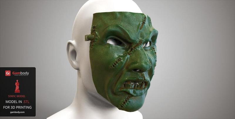 Chaos Space Marine Mask STL files for 3D Printing | Static Model