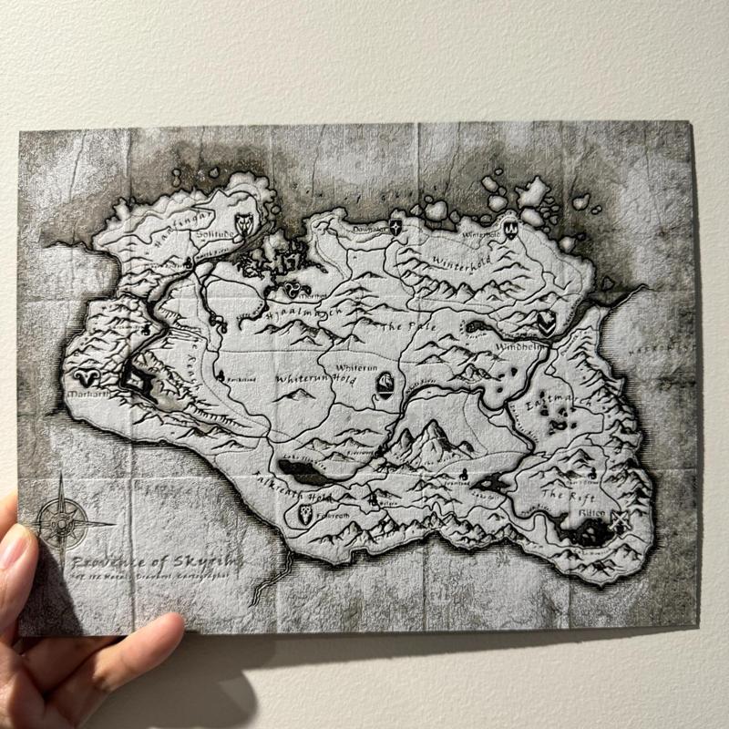 Skyrim Map - HueForge Print (0.2mm Nozzle)