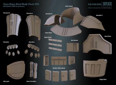 Cara Dune Body Hard Armor Print ready STL