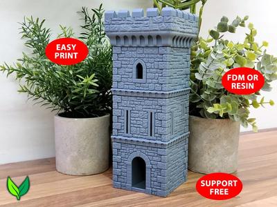 Vogland Castle Dice Tower – Support Free Easy Print for Epic Rolls!   