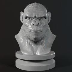 Koba Monkey Bust 3D Printing Miniature | Static