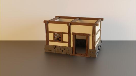 Stone house with stucco - wargaming terrain