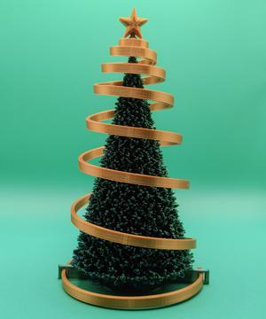 Realistic ribbon Christmas tree