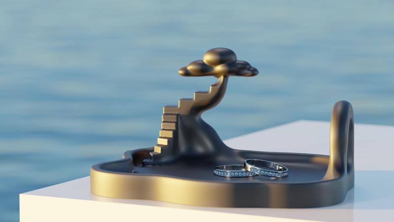 Dreamscape Tray – Surreal Functional Organizer