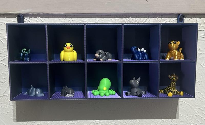 Minis Display Wall Mount (10 cubes per) - Stackable_0.2mm_PLA.3mf