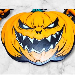 Halloween Jacko Killer Pumpkin Emblem Chain Link