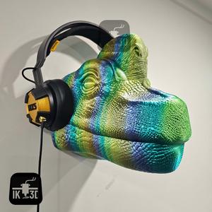 Wall Mounted Brachiosaurus Dinosaur Headphones Holder / No Supports