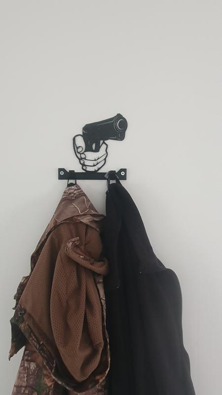 Pistol wall art coat hanger