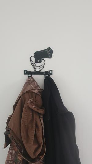 Pistol wall art coat hanger