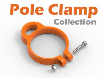 Pole Clamp Collection - 5 variations ( Parametric )