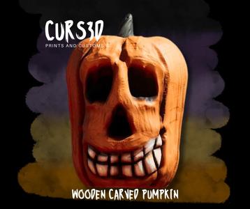 Wood Carved Pumpkin