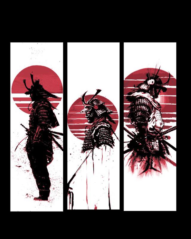 Ink art of a samurai - Symbols of the Warrior - Set of Bookmarks