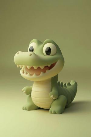 Baby Crocodile Clay character kawaii 3D Model