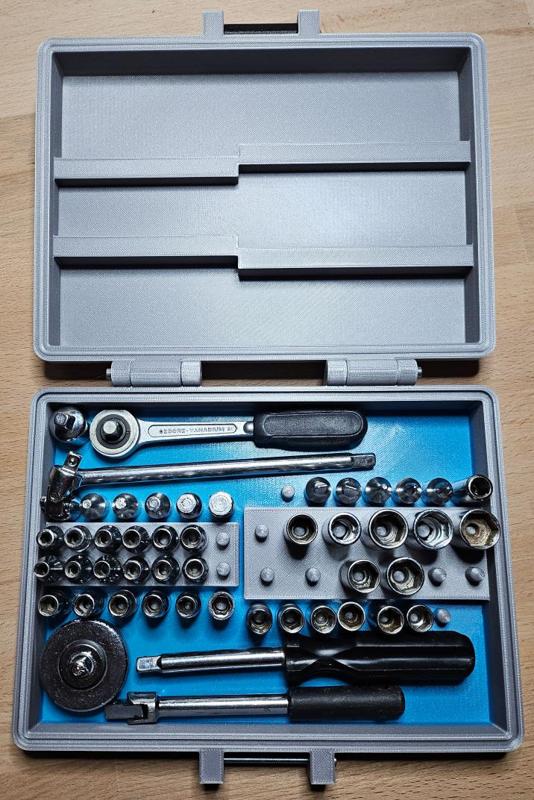 Box for Socket Wrench Set 52pcs 1/4" plus some place for accesories