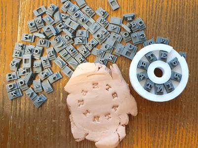 Blocks for stamping letters 5mm - letters in the circle
