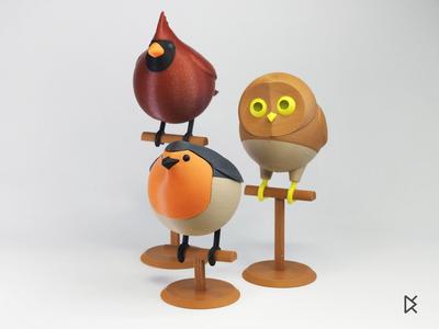 Perch Set for  Fluffy Birds