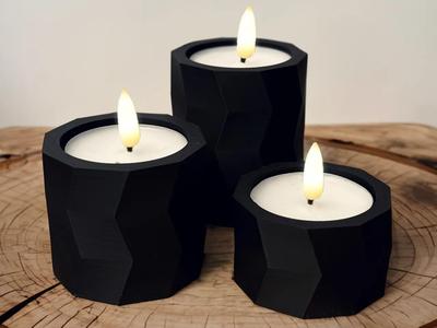 Modern Poly LED Tealight Candle Holders