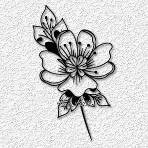 large flower minimalistic wall art garden home decor
