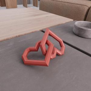 3D Interlinked Heart Shape Valentines Art for Couple with Stl File & Valentine Heart, Heart Art, Heart Gift, 3D Printed Decor, Heart Decor
