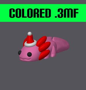 Christmas Baby Axolotl – Mini Monster #2 Colored .3MF