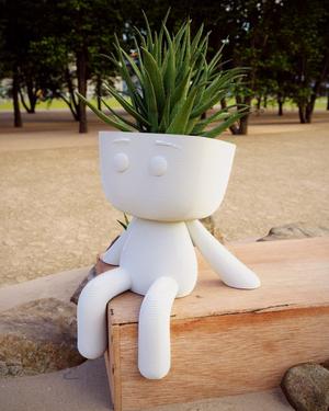Milo Planter sitting 3D Print Stl File | Stl File For 3D Printers |Home Decor – Digital Download People , Succulent Robert Plant Zen Planter