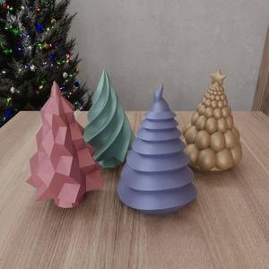 3D Christmas Tree Pack For Decor 4 Piece with 3D Stl Files & Christmas Gift, 3D Printing, Christmas Decor, 3D Printed Decor, Christmas Kits
