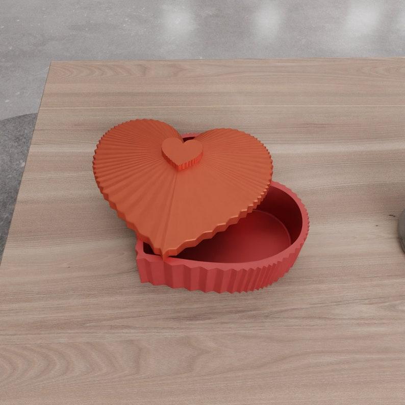 3D Heart Shaped Jewelry Box for Valentine Gift with Stl File & Mini Box, Heart Art, Decorative Box, Boxes, Heart Decor, Storage Box