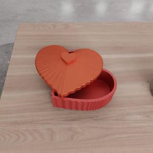 3D Heart Shaped Jewelry Box for Valentine Gift with Stl File & Mini Box, Heart Art, Decorative Box, Boxes, Heart Decor, Storage Box