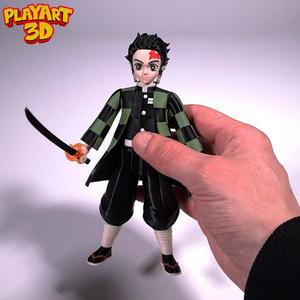 TANJIRO – ARTICULATED ACTION FIGURE – DEMON SLAYER – EASY TO PRINT AND ASSEMBLE
