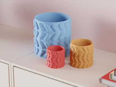 Modern Plant Pot. Abstract Planter.