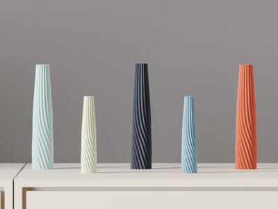 Tall Thin Twisted Vase. Easy Vase Mode Print