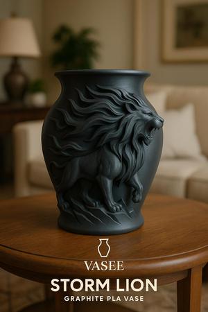Lion-shaped vase art organizer for bold style