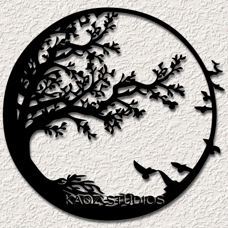 birds in a tree wall art