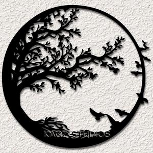 birds in a tree wall art