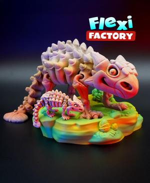 Flexi Factory Skeleton Ankylosaurus with 3MF and Stand Included!