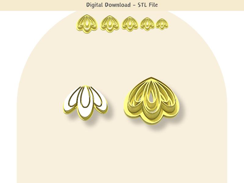 Snowdrops 02 Clay Cutter for Polymer Clay | Digital STL File | Clay Tools | 5 Sizes Clay Cutters