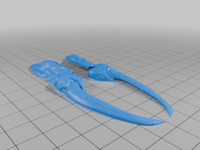 Elongated finger claws easier print