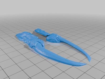 Elongated finger claws easier print