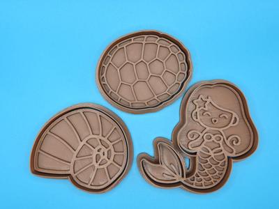 Mermaid Shell Beach Cookie Cutter Playdoh Stamp