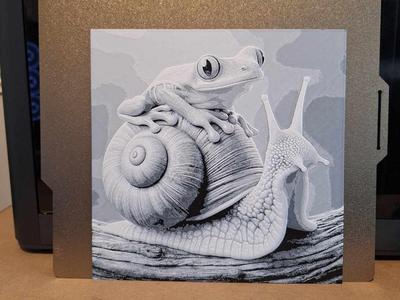 The snail and the hitchhiker - 2 colour - hueforge