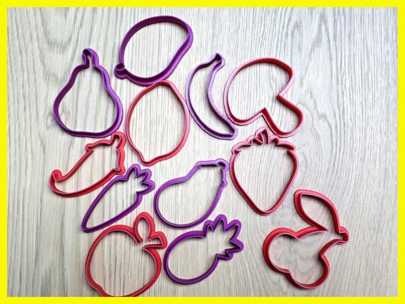 Fruit Vegetable Cookie Cutter Playdoh Stamp Clay