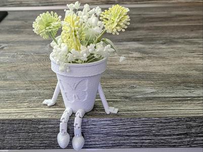 Butterfly Flower Pot with Articulated Legs