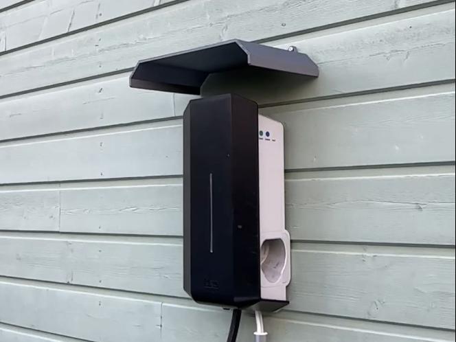 Rain cover for EV charger, wall mounted