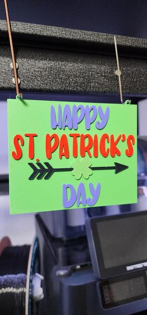 Sign Saying Happy St. Pattrick's Day, Cute Decor For Home, Office, Or Game Room