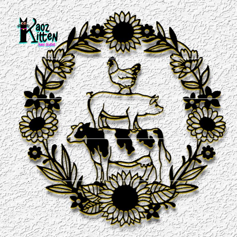 farm animals wreath wall art farmhouse decor