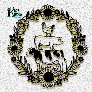 farm animals wreath wall art farmhouse decor